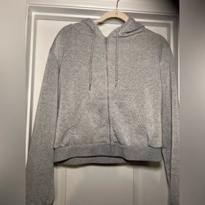 Grey Cropped Hoodie